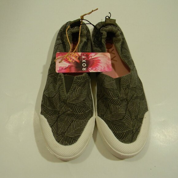 Share Roxy Olive Green Slip-ons Canvas Shoes NWT Size 8 - Picture 2 of 6